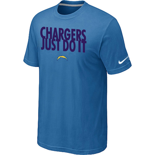 Nike Los Angeles Chargers "Just Do It" NFL T-Shirt - Light Blue